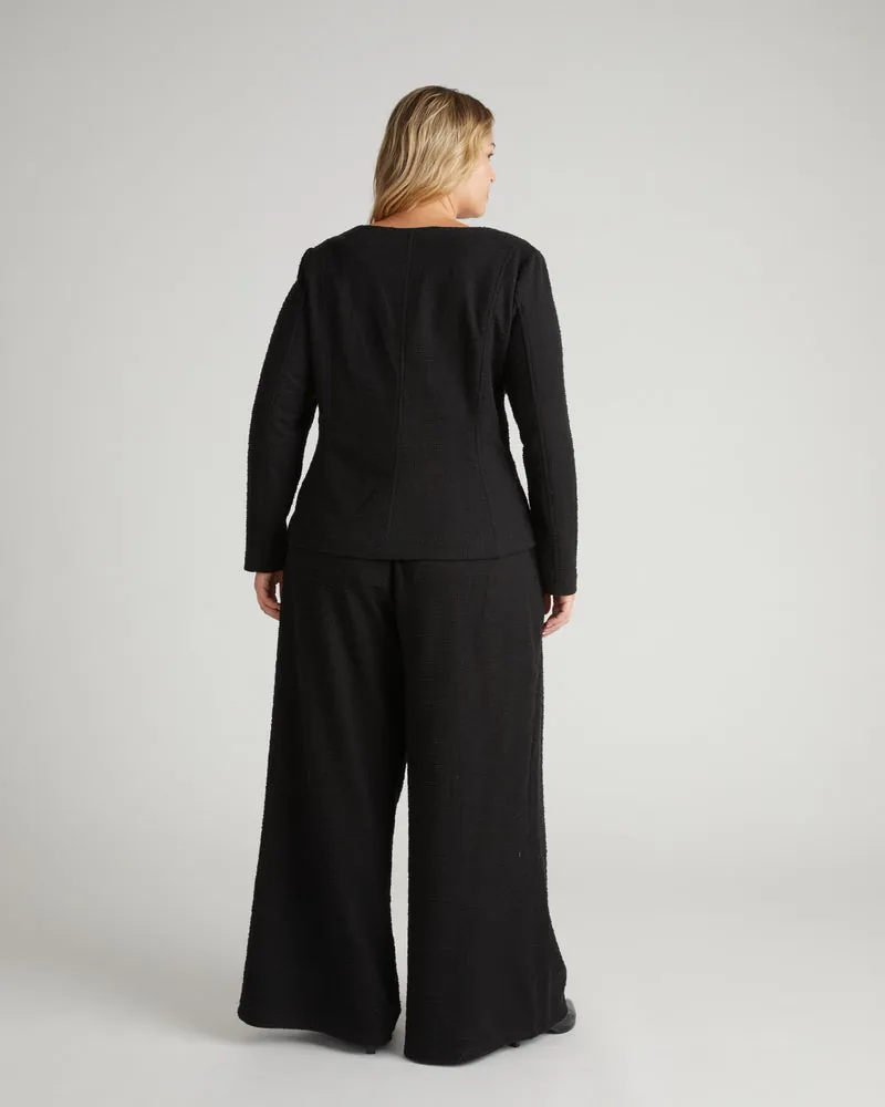 Blusa Alfaiataria Statement Ponte Preto Tweed - foto 3
