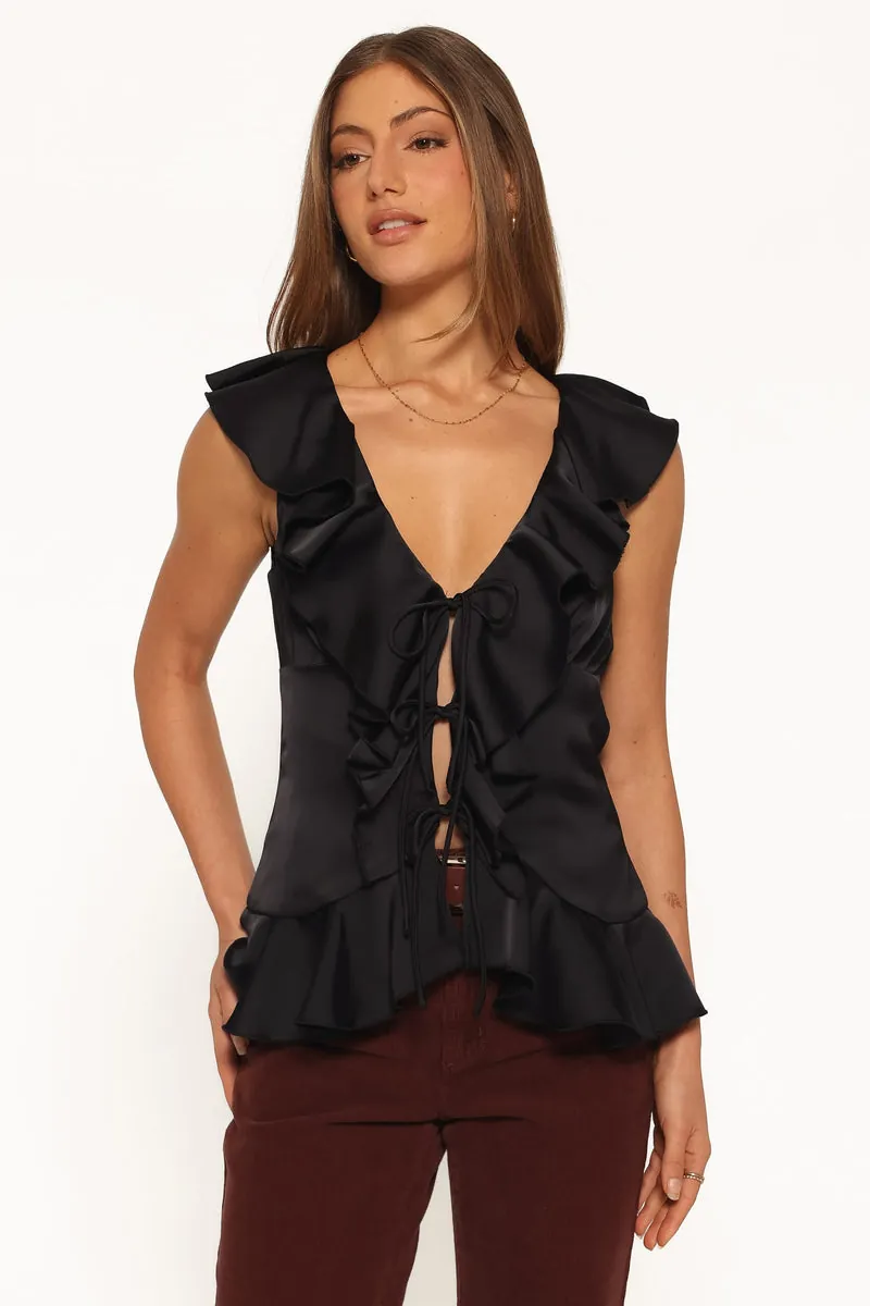 Blusa Babado Orelia Front Preto - foto 1