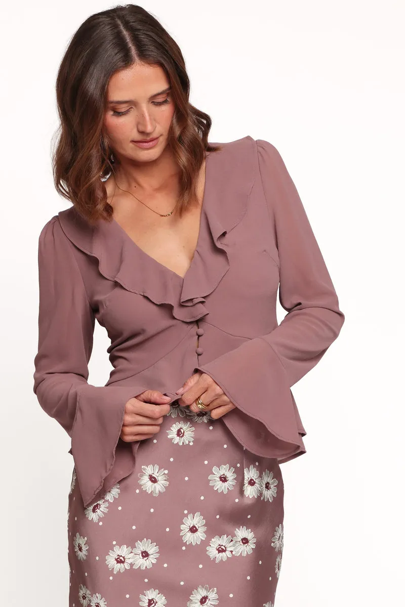 Blusa Babado Vilma Mauve - foto 2