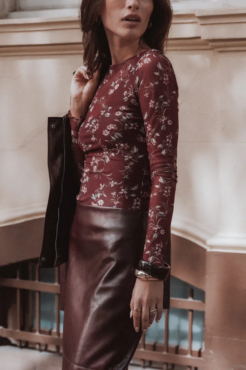 Blusa Ermen Mesh Rust Floral - foto 1