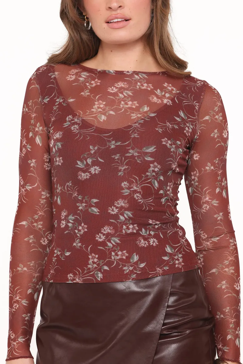 Blusa Ermen Mesh Rust Floral - foto 3
