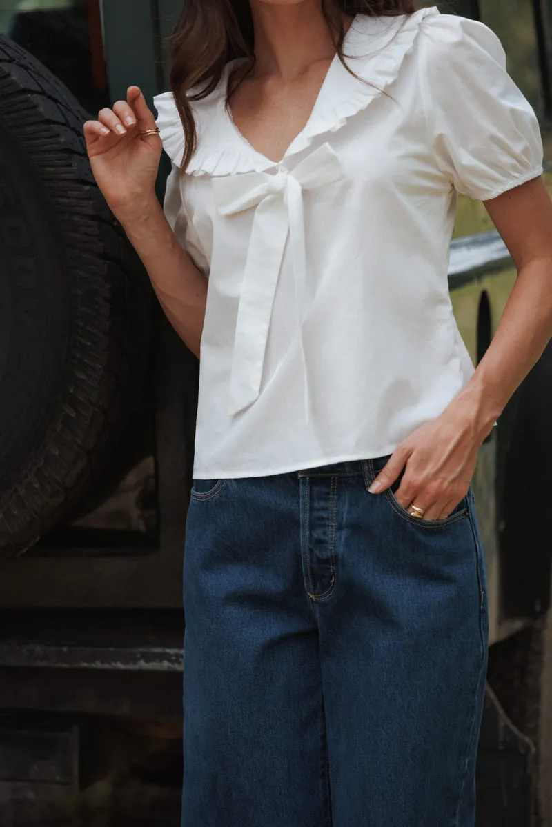 Blusa Fleming Frill Collar Branco - foto 1