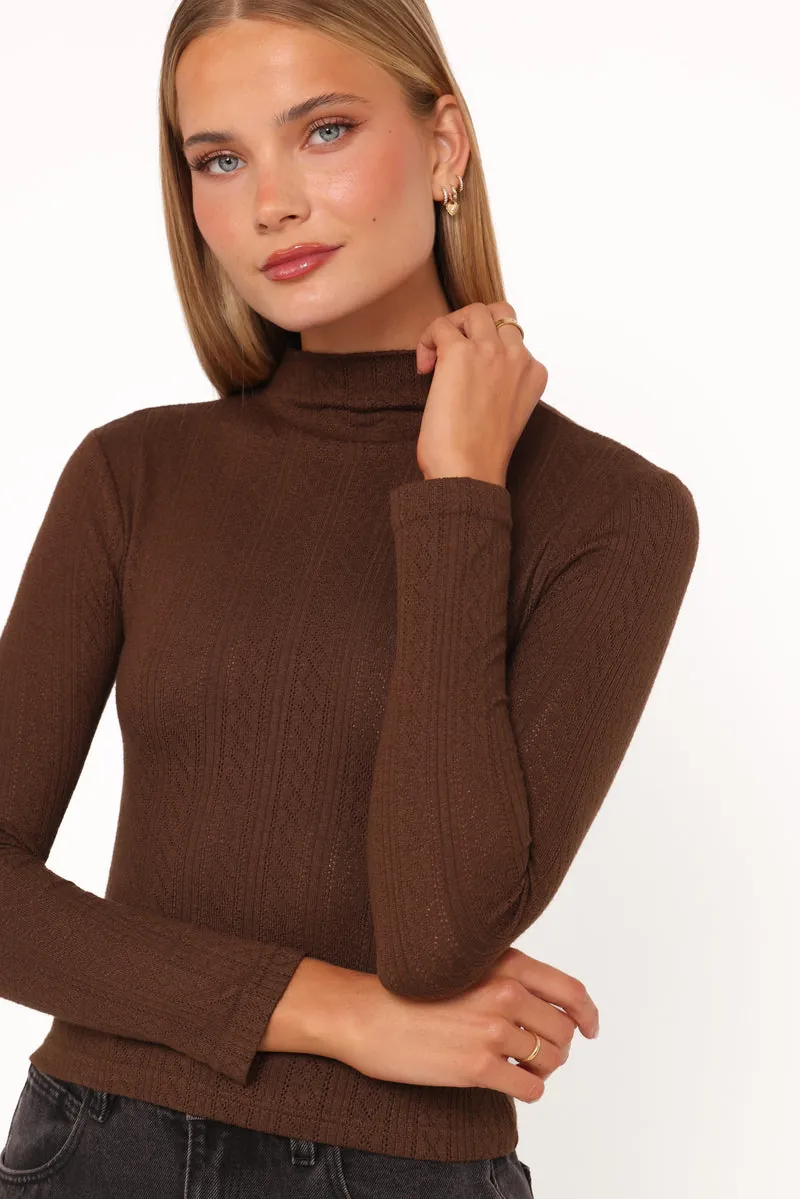 Blusa Tricô Aquila Pointelle Chocolate - foto 3