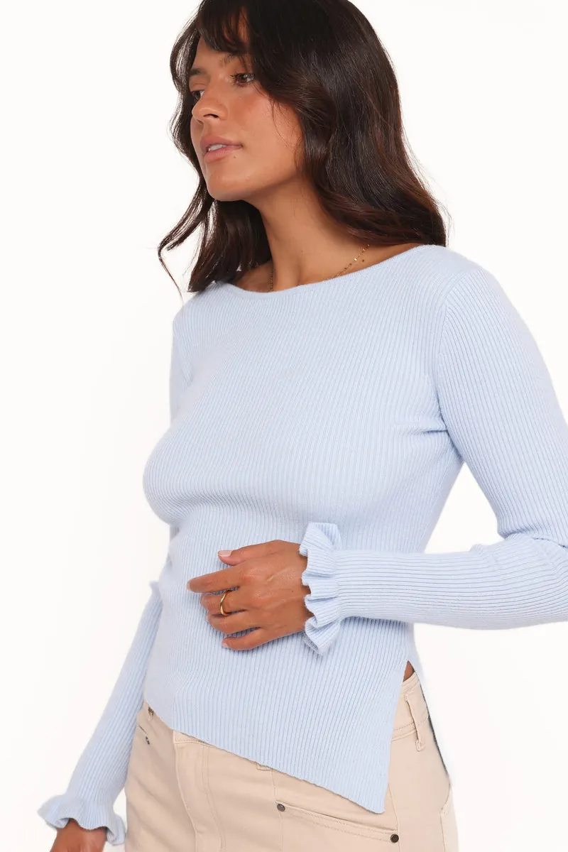 Blusa Tricô Fiana Knitted Ice Azul - foto 3