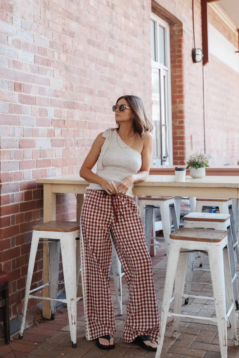 Calça Lawson Track Bordô Gingham - foto 1