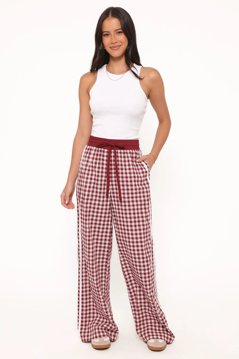 Calça Lawson Track Bordô Gingham - foto 2