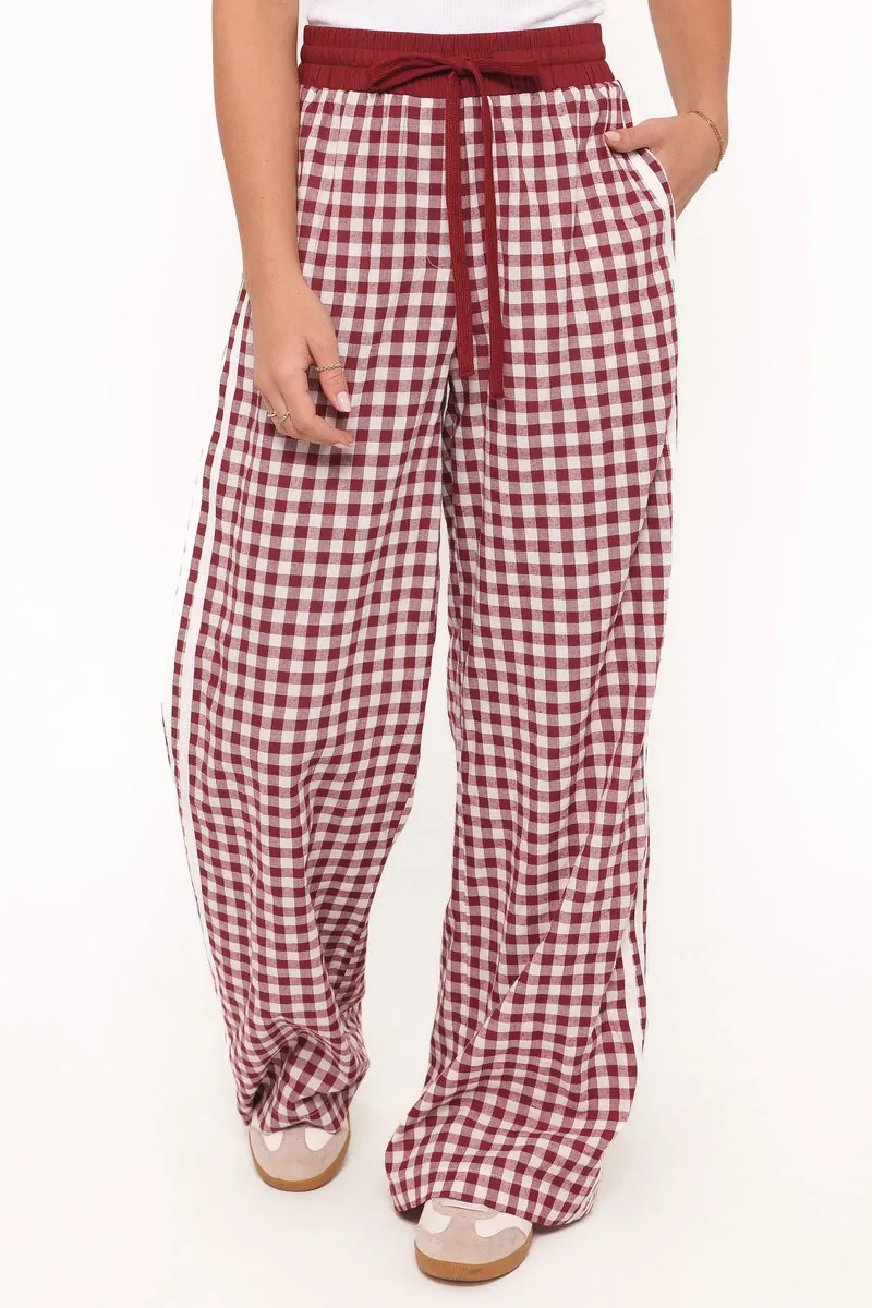 Calça Lawson Track Bordô Gingham - foto 3