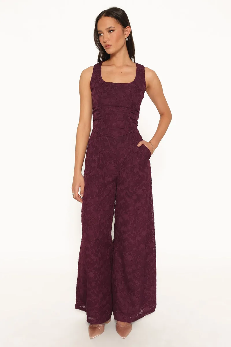 Calça Pantalona Ada Plum Burnout - foto 2