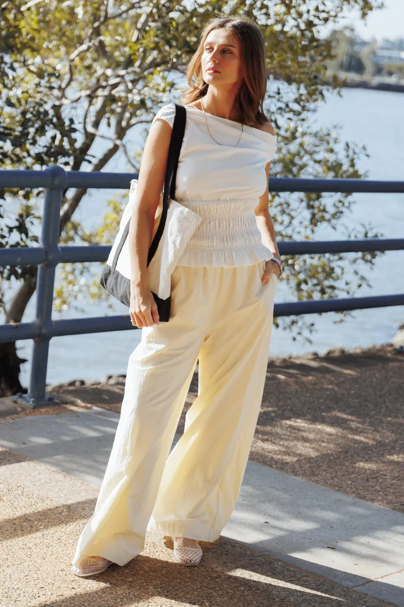 Calça Pantalona Adam Pale Amarelo - foto 1