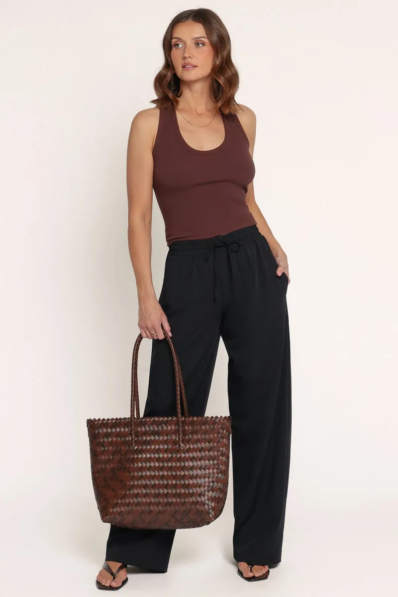 Calça Pantalona Drapey Elastic Waist Preto - foto 1