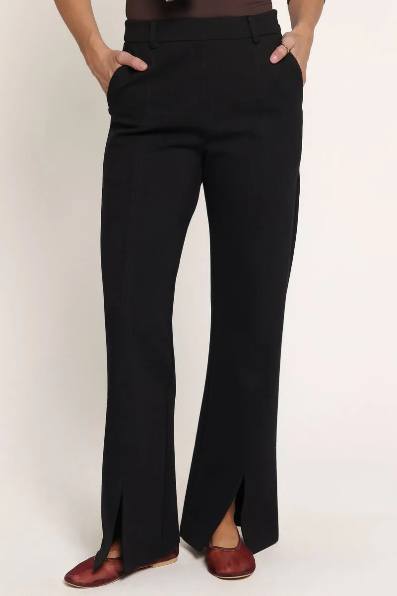 Calça Perfect Ponte Split Front Flared Preto - foto 2