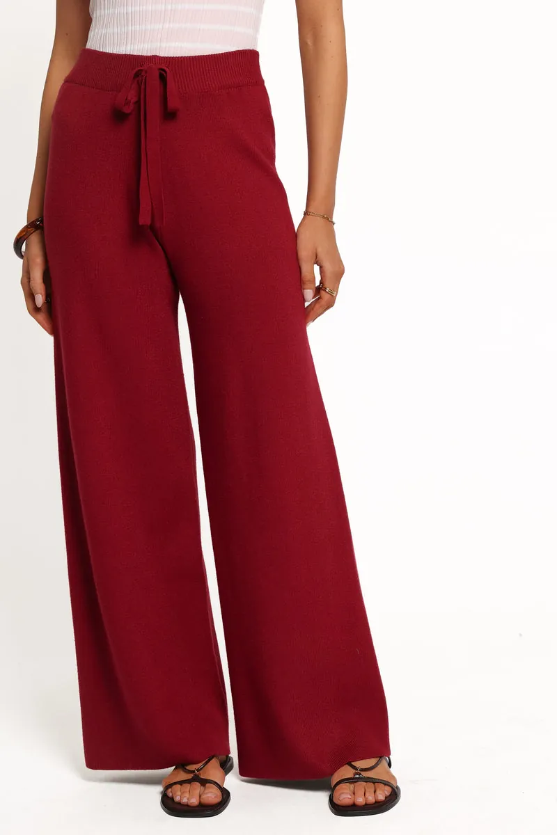 Calça Tricô Tarly Bordô - foto 1