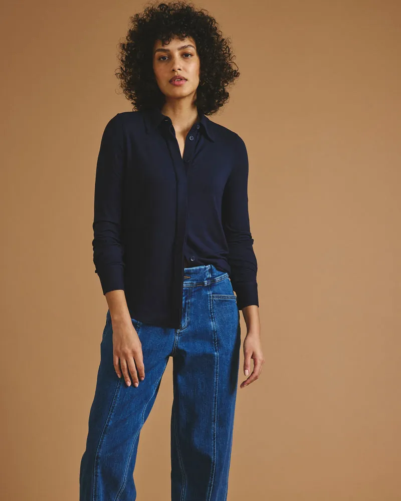 Camisa Elbe Liquid Jersey Classic Fit Midnight - foto 1