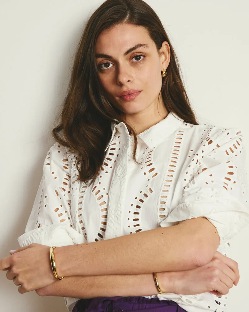 Camisa The Embroidered Artist Oversized Poplin Branco - foto 2