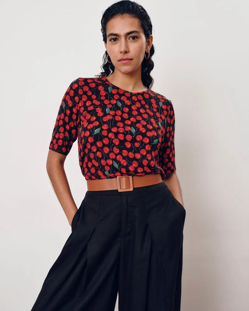 Camiseta Lily Liquid Jersey Crew Neck Stovepipe Very Cherry Estampado - foto 1
