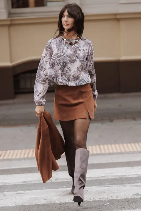 Blusa Manga Longa Dallas Roxo Paisley