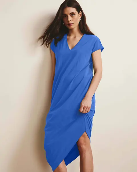 Vestido Iconic Geneva V-Neck Lapis