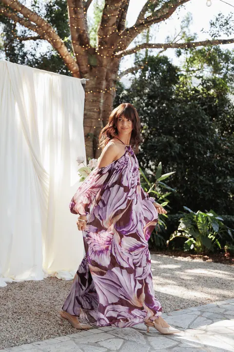 Vestido Longo Laiken Plum Floral