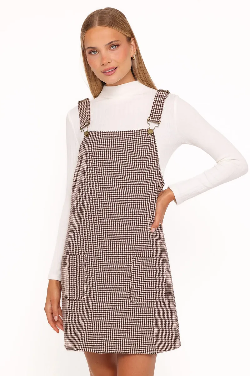 Vestido Curto Noah Overall Marrom Houndstooth - foto 2