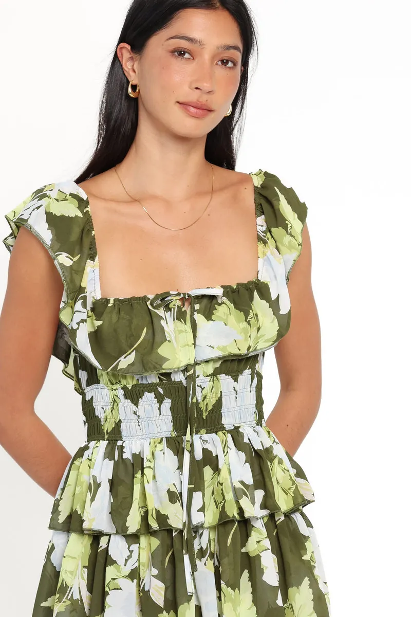 Vestido Longo Belle Verde Floral - foto 3