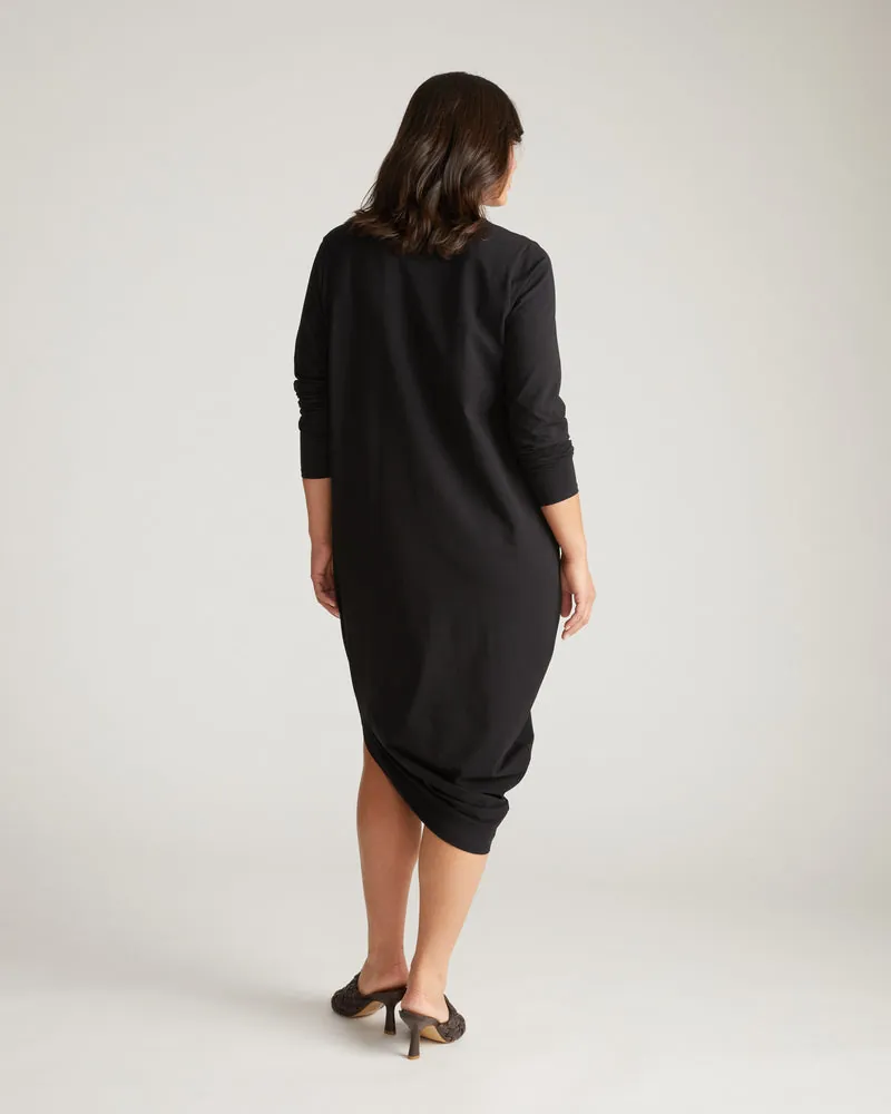 Vestido Manga Longa Iconic V-Neck Geneva Preto - foto 3