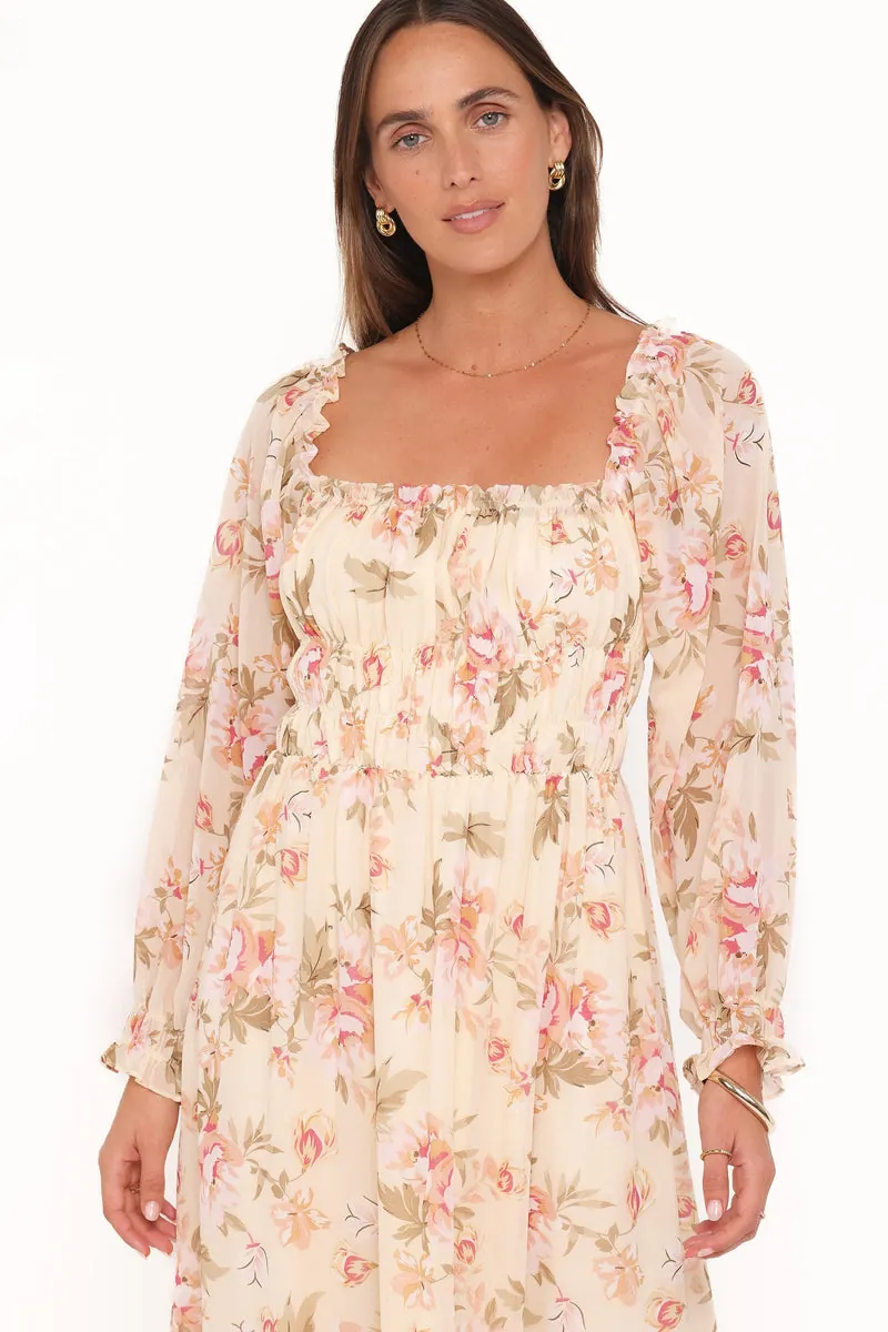 Vestido Midi Aine Creme Floral - foto 3