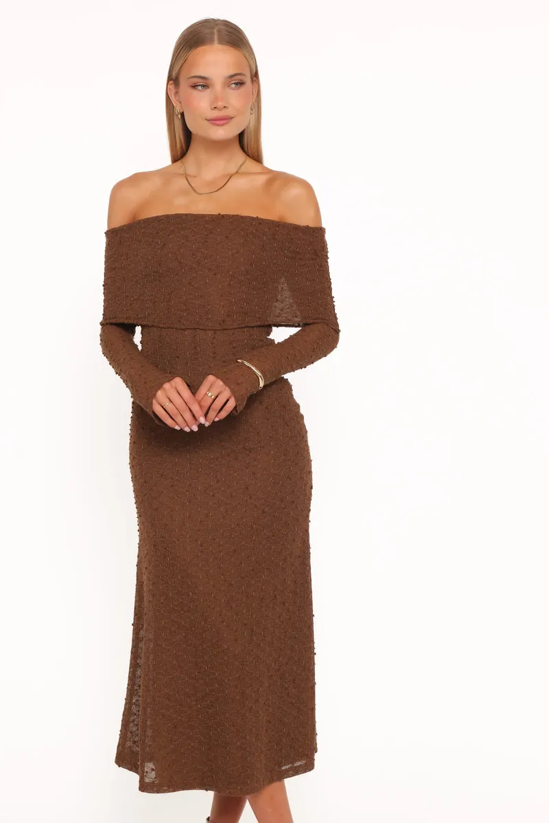 Vestido Ombro a Ombro Wilma Marrom - foto 2