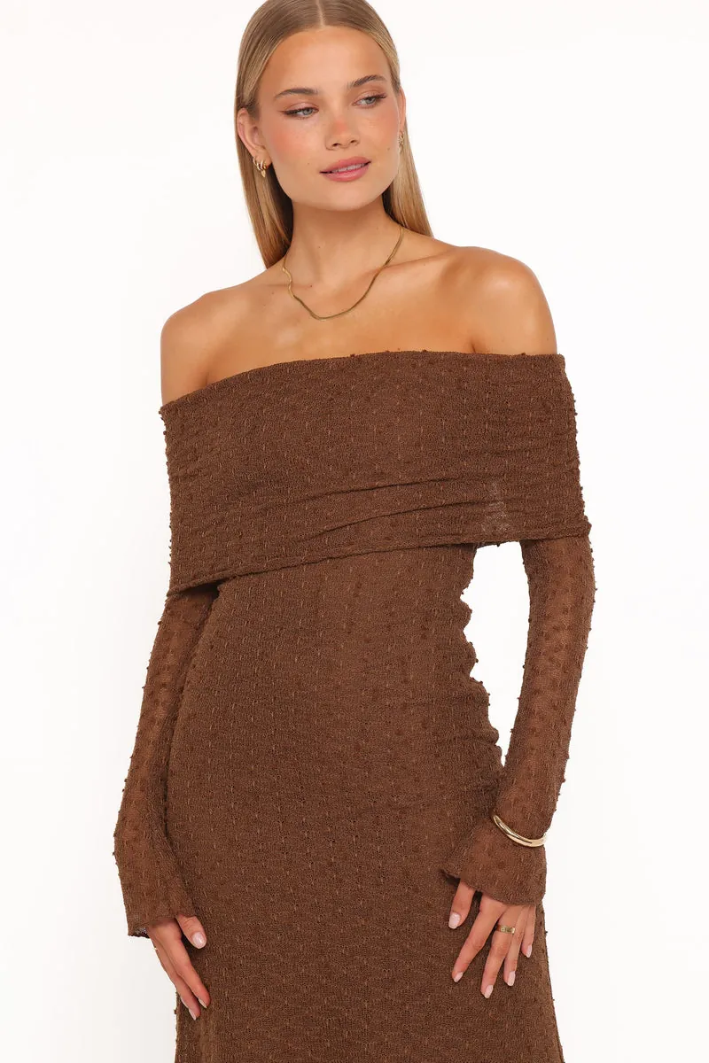Vestido Ombro a Ombro Wilma Marrom - foto 3